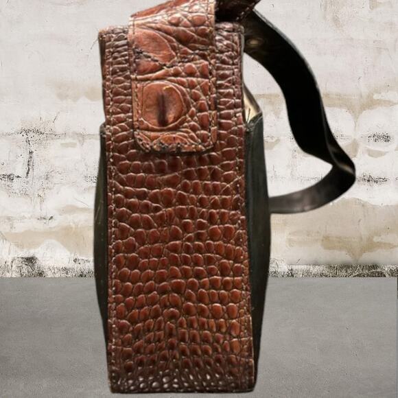 Brahmin Crocc Embossed Leather Shoulder Bag - Picture 4 of 12